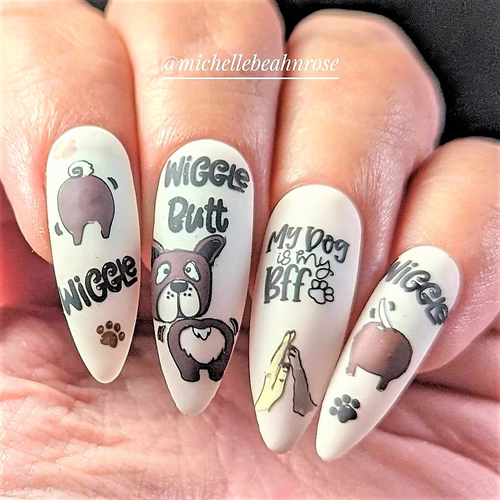 Mother of Puppers nail stamping plate, available exclusively at www.lanternandwren.com.
