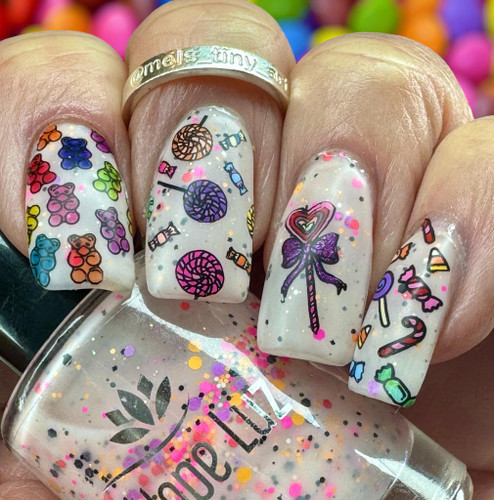 Pinkies Up nail stamp plate, available at www.lanternandwren.com.