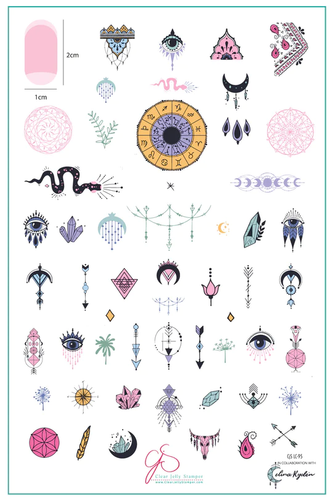 Clear Jelly Stamper Celina Ryden - Two nail stamp plate, available at www.lanternandwren.com. 