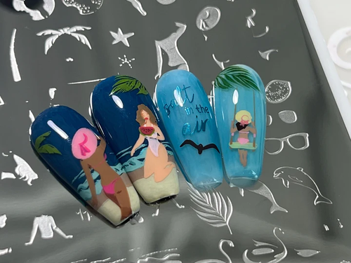 Clear Jelly Stamper Sand in My Hair nail stamp plate, available at www.lanternandwren.com. 