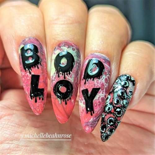 Dripping Alphabet nail stamping plate, available exclusively at www.lanternandwren.com.