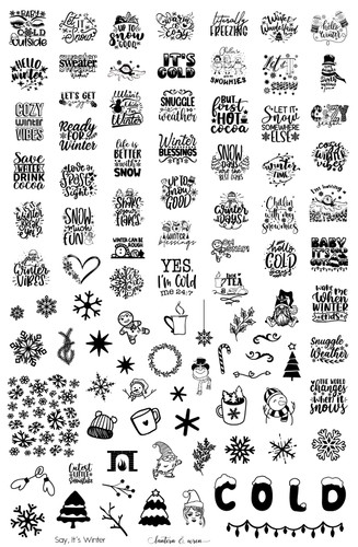 Say, It's Winter Lantern & Wren nail stamp plate, available at www.lanternandwren.com.