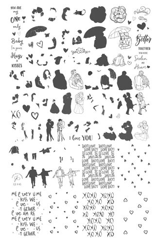 Better Together nail art plate by Clear Jelly Stamper, available at www.lanternandwren.com.