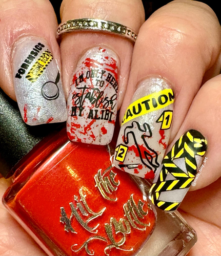 True Crime and Nails nail stamping plate by Lantern & Wren. Available exclusively at www.lanternandwren.com.