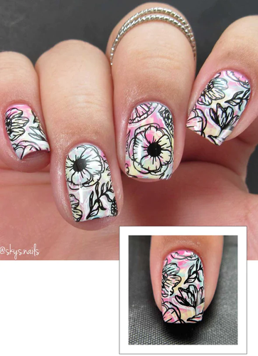 Secret Garden-03 Uber Chic nail stamping plate. Available at www.lanterandwren.com.