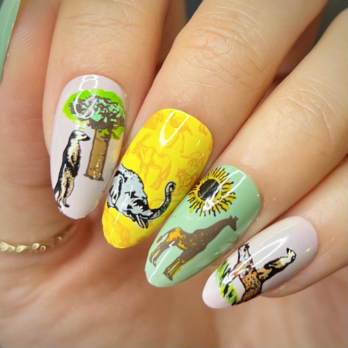 Wild About You 5 nail stamping plate, available exclusively at www.lanternandwren.com.