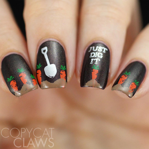 Uber Chic Garden Love nail stamping plate, on www.lanternandwren.com. Mani by @copycatclaws.