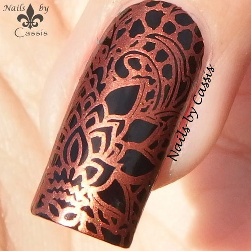 Hit the Bottle Copper Haired Girl stamping polish, in the USA at www.lanternandwren.com.