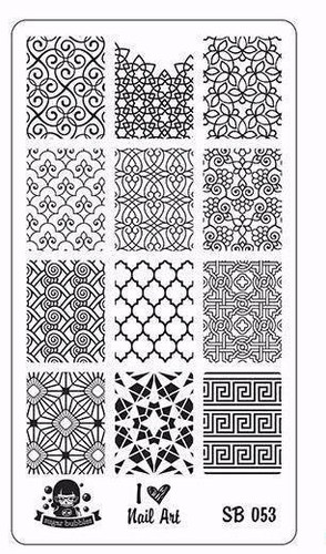 Sugar Bubbles SB053 nail stamping plate.  Available at www.lanternandwren.com.