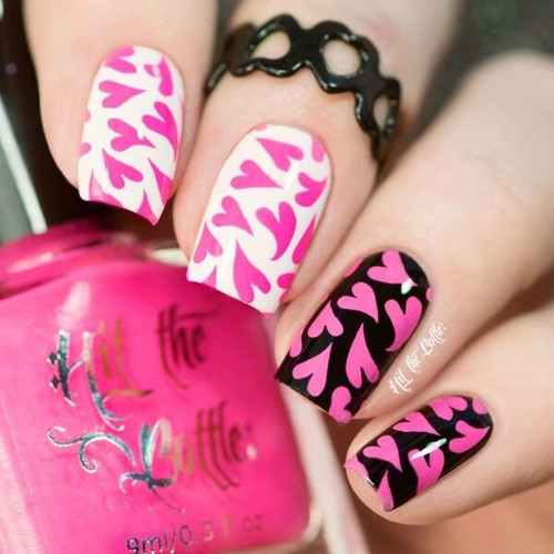 I Pink, Therefore I Am neon pink Hit the Bottle stamping polish. Get it in the USA at www.lanternandwren.com.