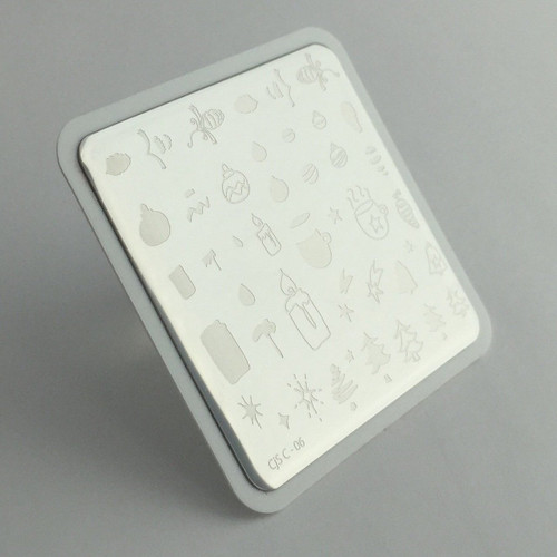 Cappuccino & Candles Christmas nail stamping plate by Clear Jelly Stamper, available on www.lanternandwren.com.