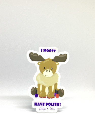 Molly the Mani Moose diecut magnet. Exclusively at www.lanternandwren.com.