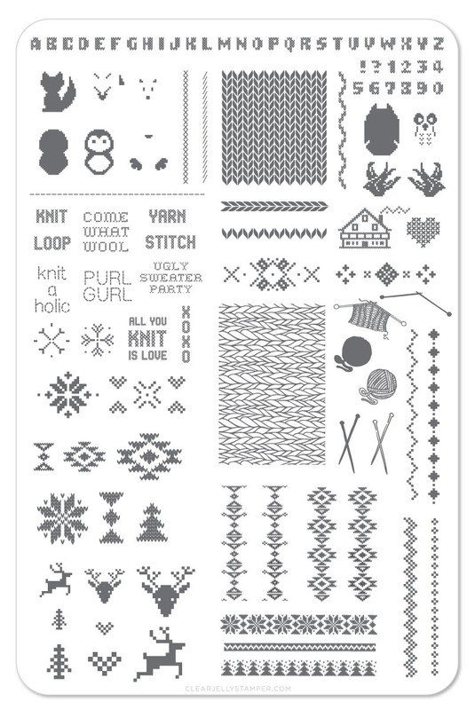 Clear Jelly Stamper Purl Girl nail stamping plate. Available in the USA at www.lanternandwren.com.