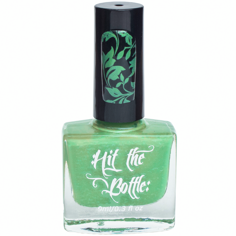I Dream of Greenie, Hit the Bottle stamping nail polish. Available at www.lanternandwren.com.