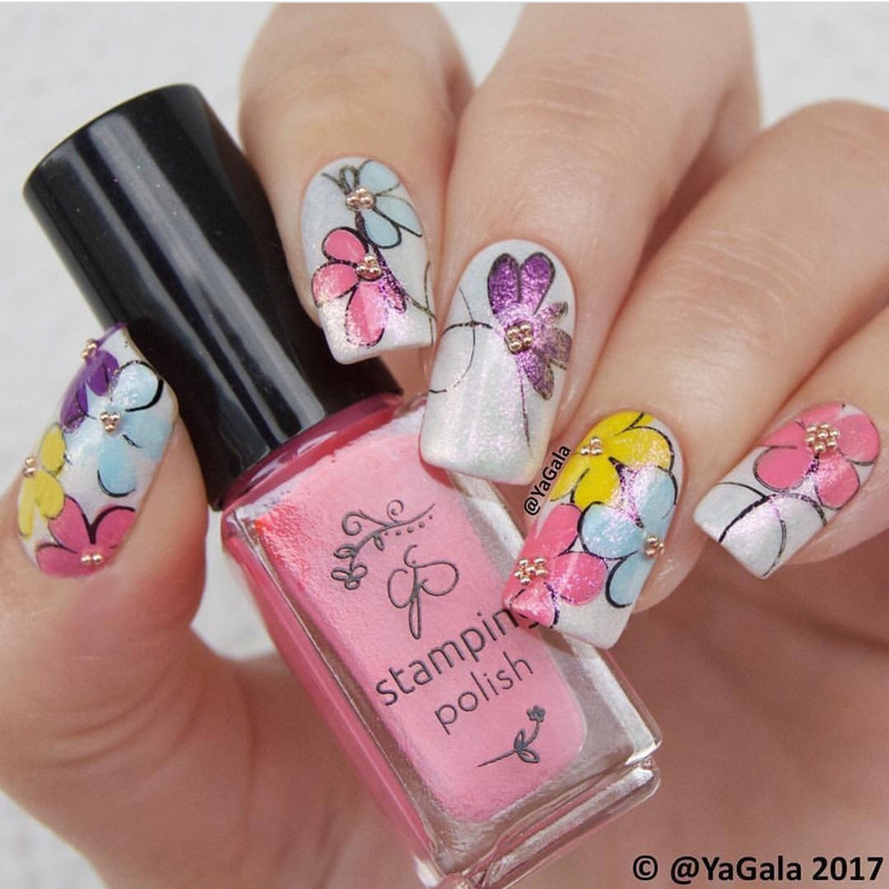 Floral Nail Art by Yagala