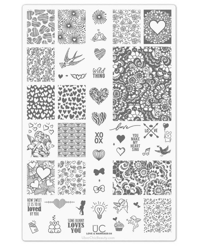 Love and Marriage 04 Nail Stamping Plate