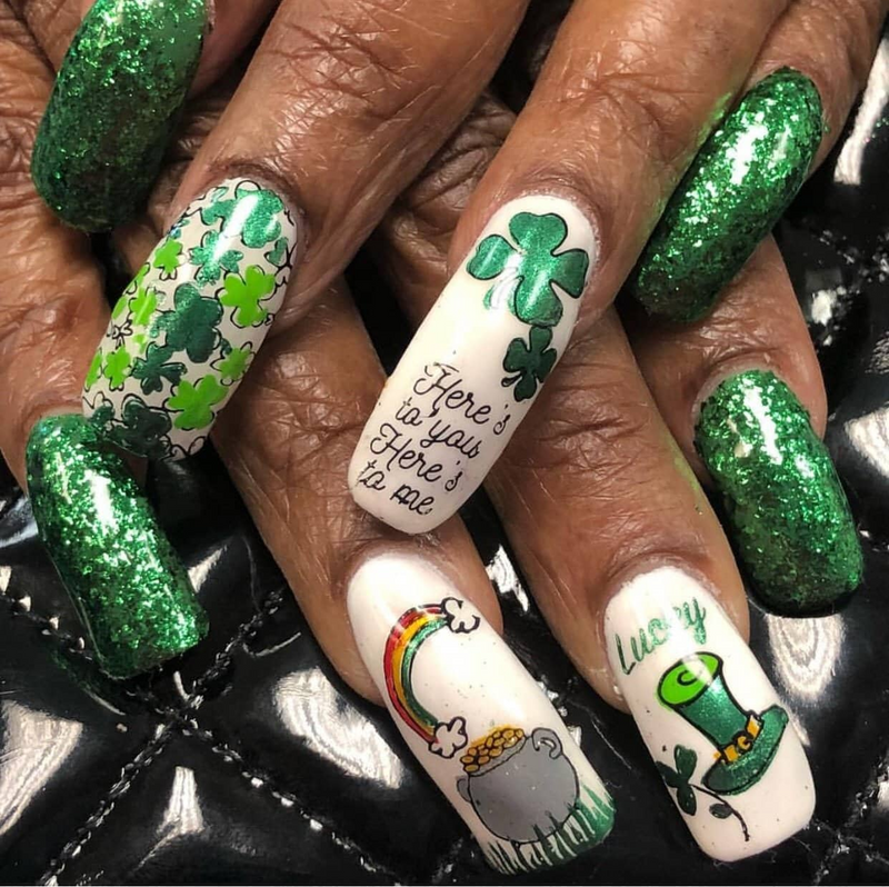 75+ Shamrock Nail Designs and Ideas for St. Patricks Day