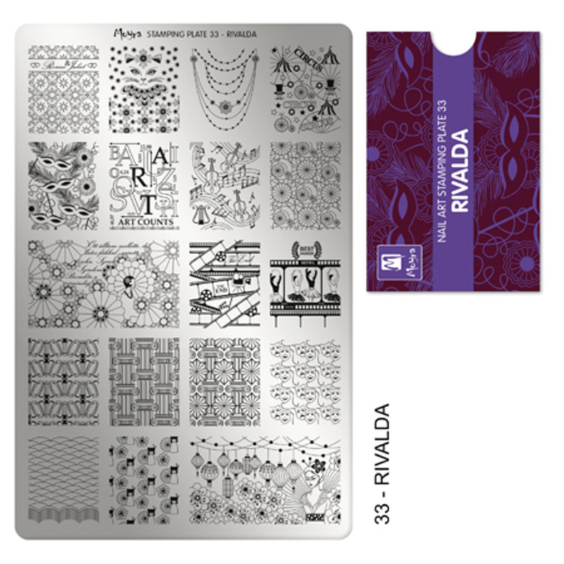 Moyra Rivalda stamping plate, #33. Available at www.lanternandwren.com.