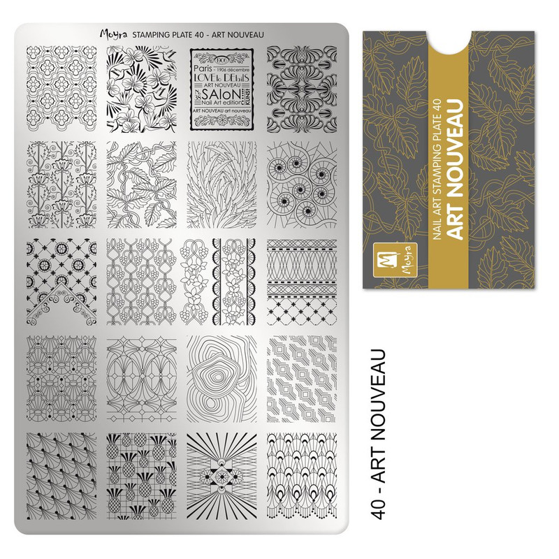 Moyra Art Nouveau stamping plate, #40. Available at www.lanternandwren.com.