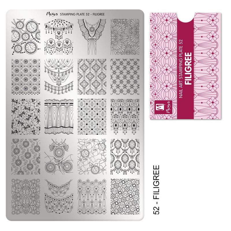 Moyra Filigree stamping plate, #52. Available at www.lanternandwren.com.