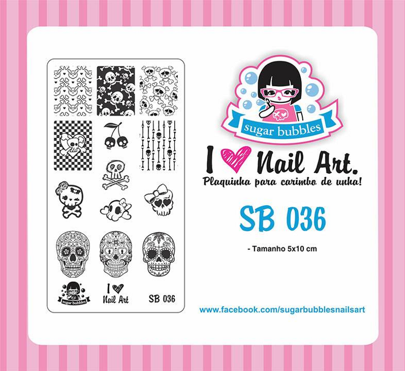 Sugar Bubbles SB036 nail stamping plate, available in the USA at www.lanternandwren.com.