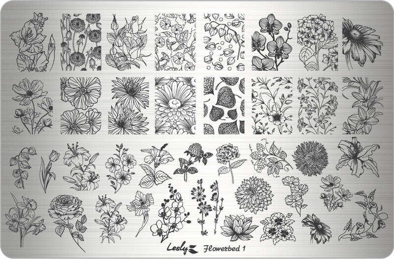 Lesly Flowerbed 1 nail stamping plate