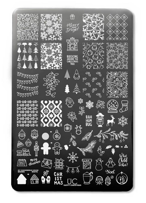 Happy Christmas - UberChic Nail Stamping Plate Happy Christmas - UberChic Nail Stamping Plate