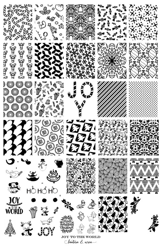 Joy to the World Christmas nail stamping plate by Lantern & Wren. Available exclusively at www.lanternandwren.com.