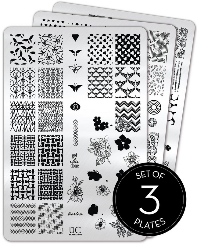Uber Chic Collection 28 nail stamping plates, available at www.lanternandwren.com.