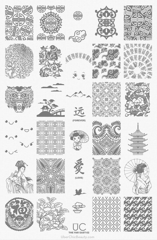 Far East-02 - UberChic Beauty Nail Stamping Plate