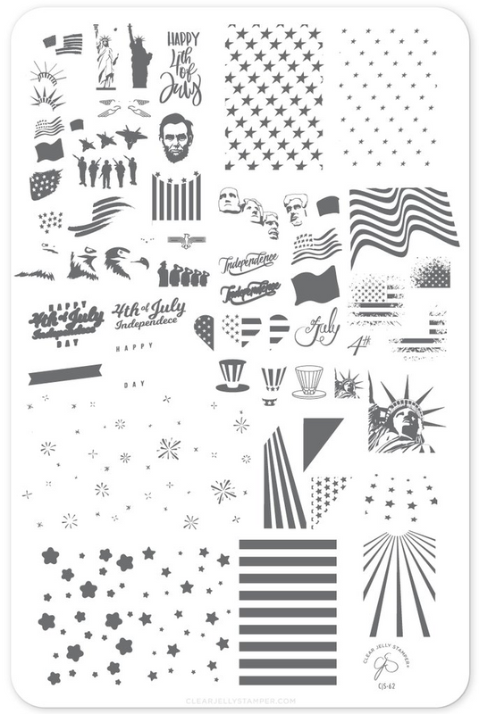 Independence Day nail stamp by Clear Jelly Stamper, available at www ...