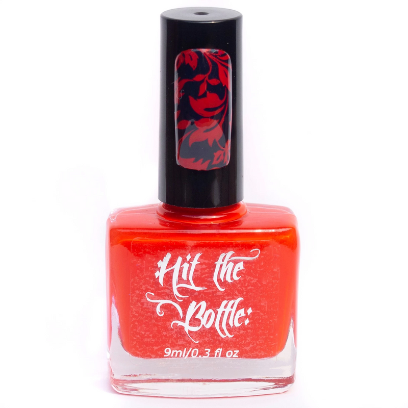 A Vermillion to One red nail stamping nail polish from Hit the Bottle!  Free USA shipping available.