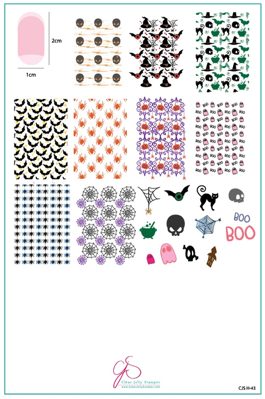 Clear Jelly Stamper Boo, Halloween stamping plate, available at www.lanternandwren.com.