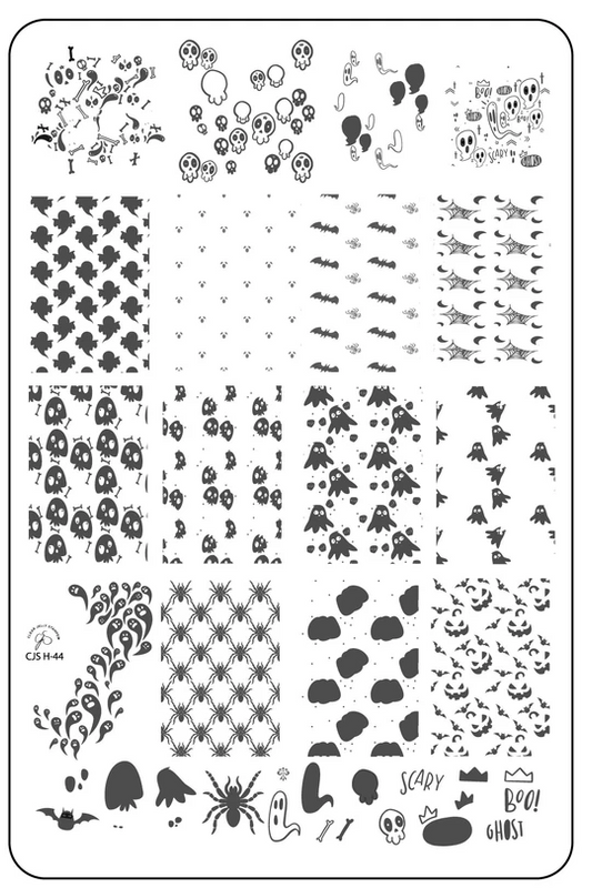 Clear Jelly Stamper Creepy Halloween stamping plate, available at www.lanternandwren.com.
