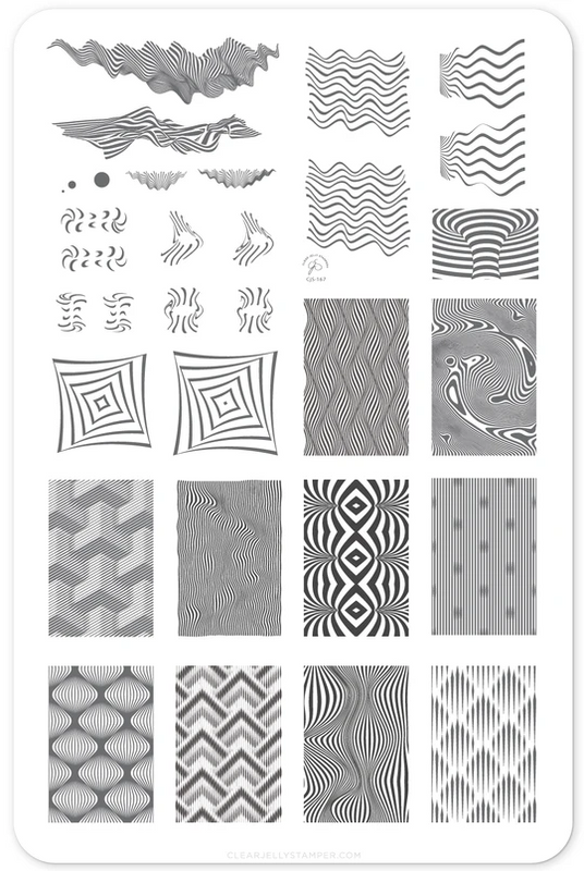 We be Trippin nail stamping plate by Clear Jelly Stamper, available at www.lanternandwren.com.