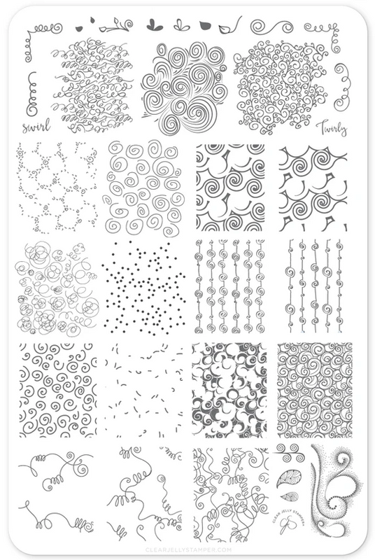 Clear Jelly Stamper For the Love of Swirls stamping plate, available at www.lanternandwren.com.