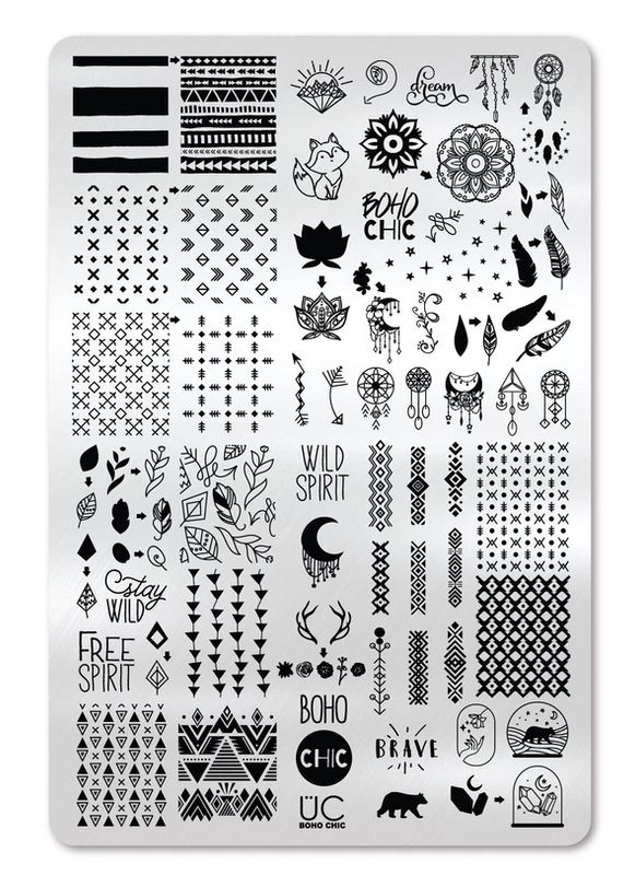 Boho Chic - UberChic Nail Stamping Plate, available at www.lanternandwren.com.