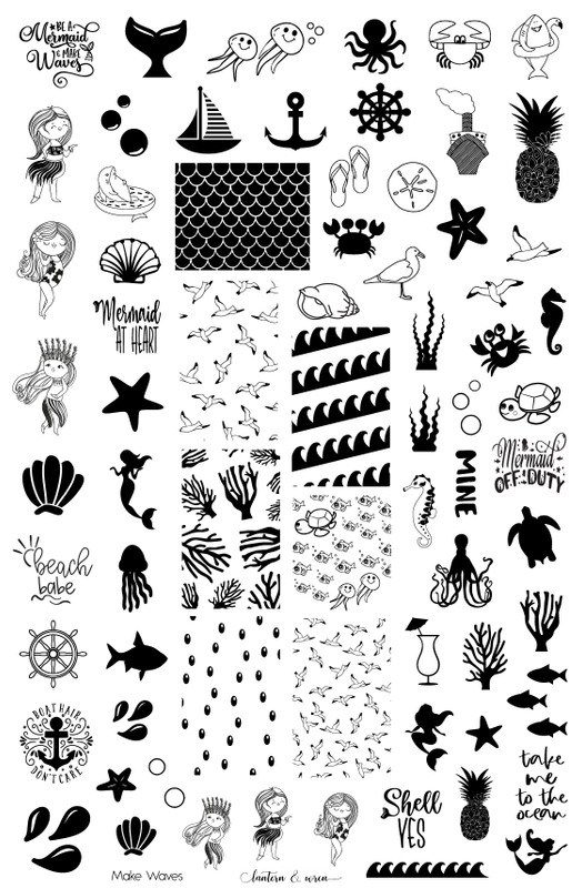 Make Waves Lantern & Wren nail stamp plate, available at www.lanternandwren.com.