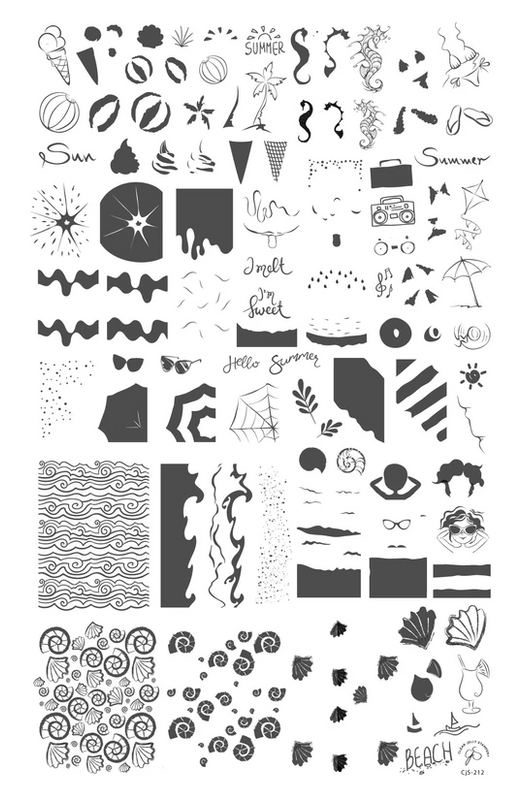 I Melt for Summer nail art stamping plate by Clear Jelly Stamper, available at www.lanternandwren.com.