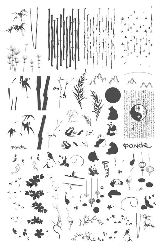Panda and Friends Fall nail art plate by Clear Jelly Stamper, available at www.lanternandwren.com.