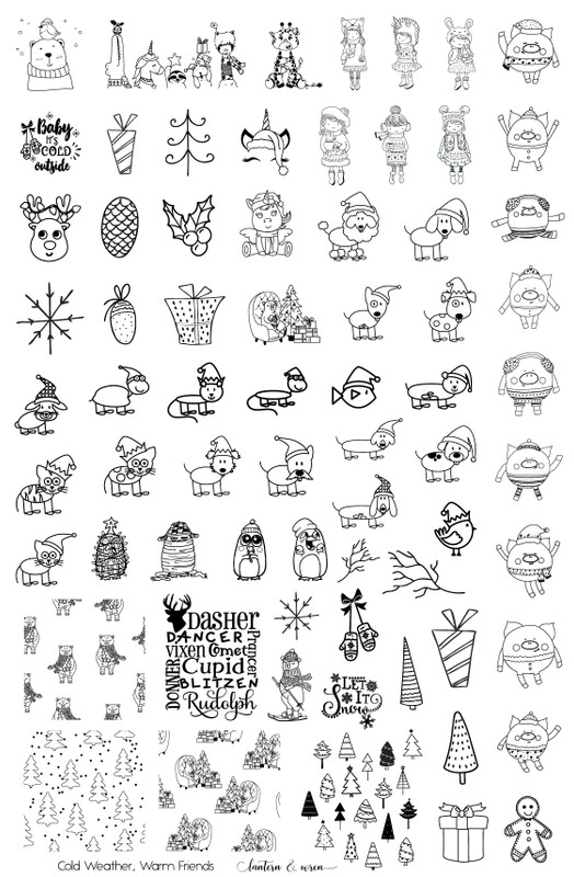 Cold Weather, Warm Friends nail stamping plate by Lantern & Wren. Available exclusively at www.lanternandwren.com.