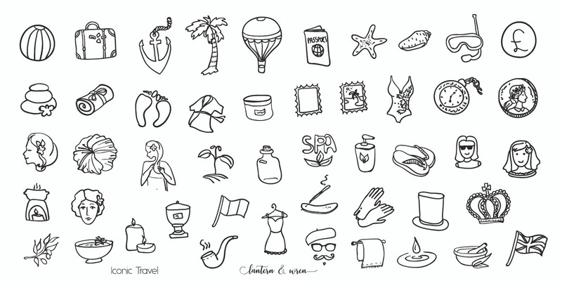 Iconic Travel Mini Nail Stamp Plate by Lantern & Wren, available at www.lanternandwren.com.