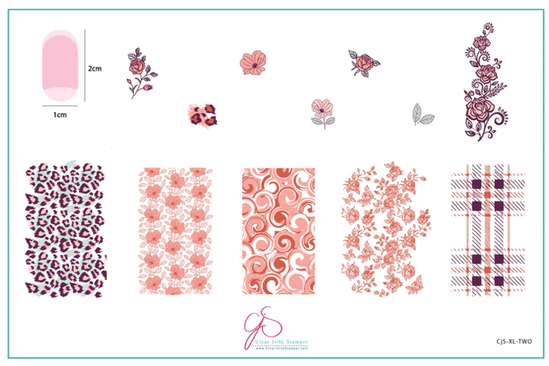 Clear Jelly Stamper XL-TWO nail stamping plate. Available at www.lanternandwren.com.