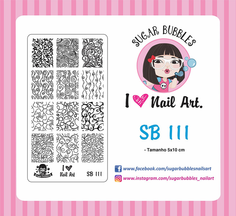 Sugar Bubbles SB111 nail stamping plate. Available at www.lanternandwren.com.