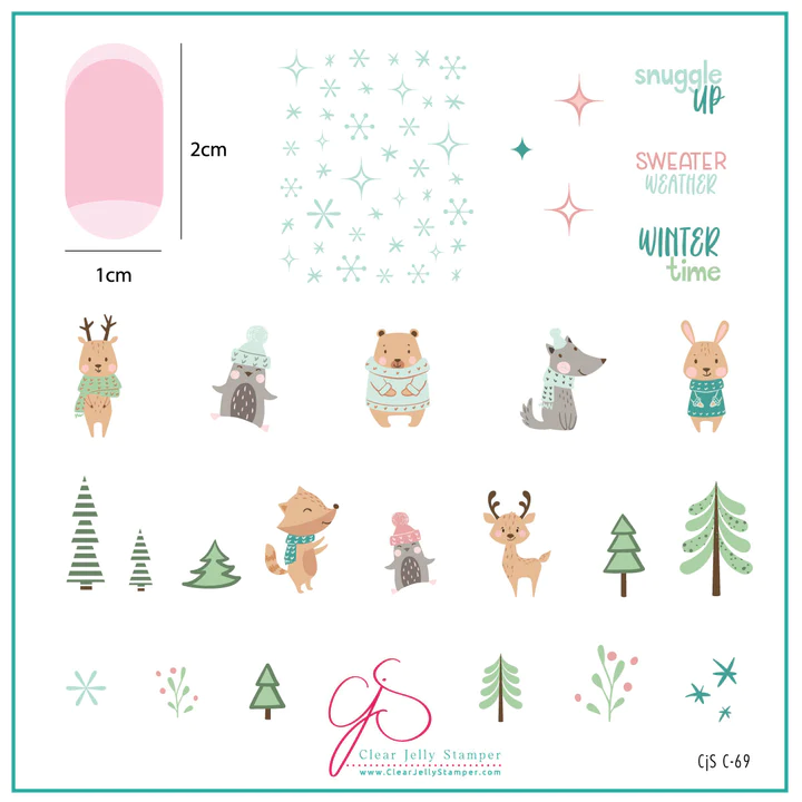 Clear Jelly Stamper Sweater Weather nail stamping plate, available at