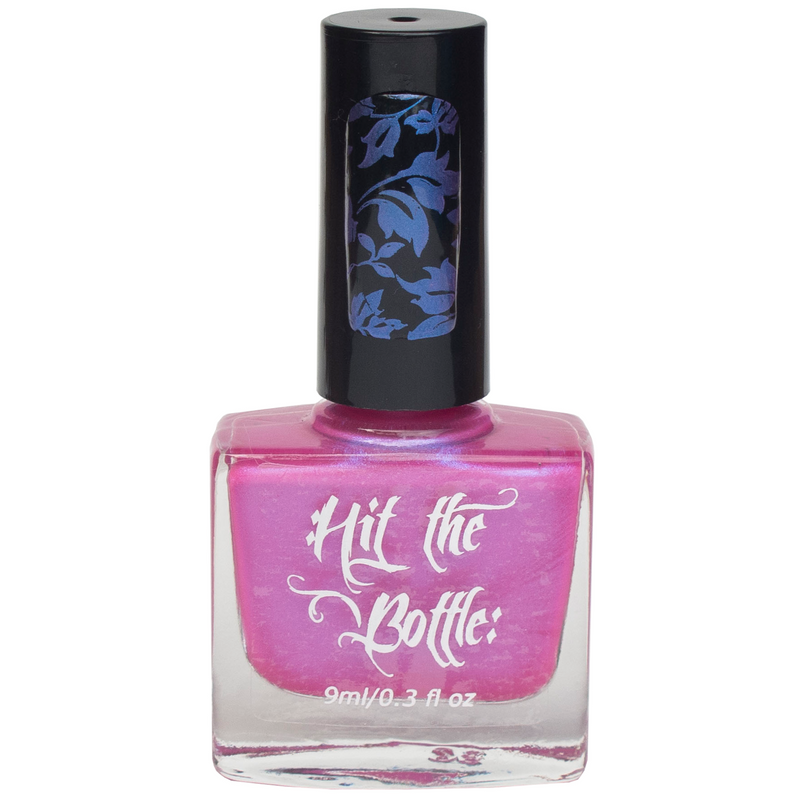 Hit the Bottle I'm Pinking of Blue nail stamping polish, in the USA on www.lanternandwren.com.