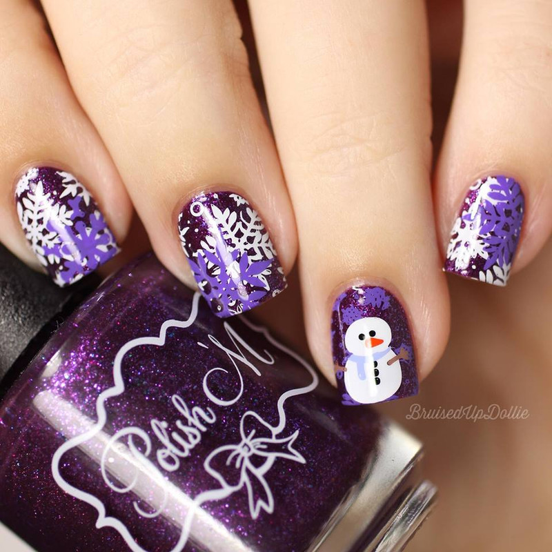 Festive Christmas Nail Art Ideas : Purple Christmas Nails