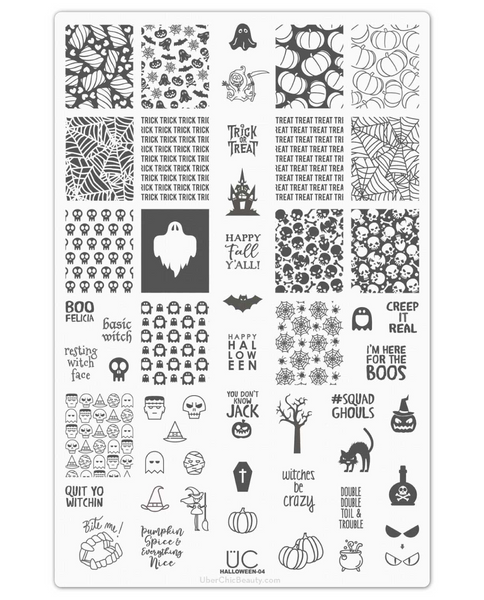 Halloween 04 - UberChic Nail Stamping Plate