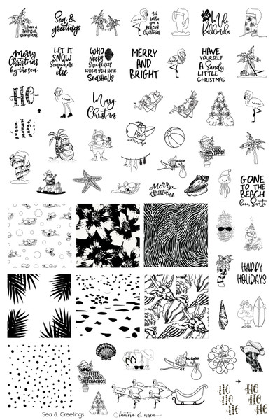 アンティークポスター wspaniale wakacje Conran Shop Sea & Greetings Lantern & Wren summer nail stamp plate