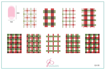 Festive Plaid - One nail art plate by Clear Jelly Stamper, available at www.lanternandwren.com.